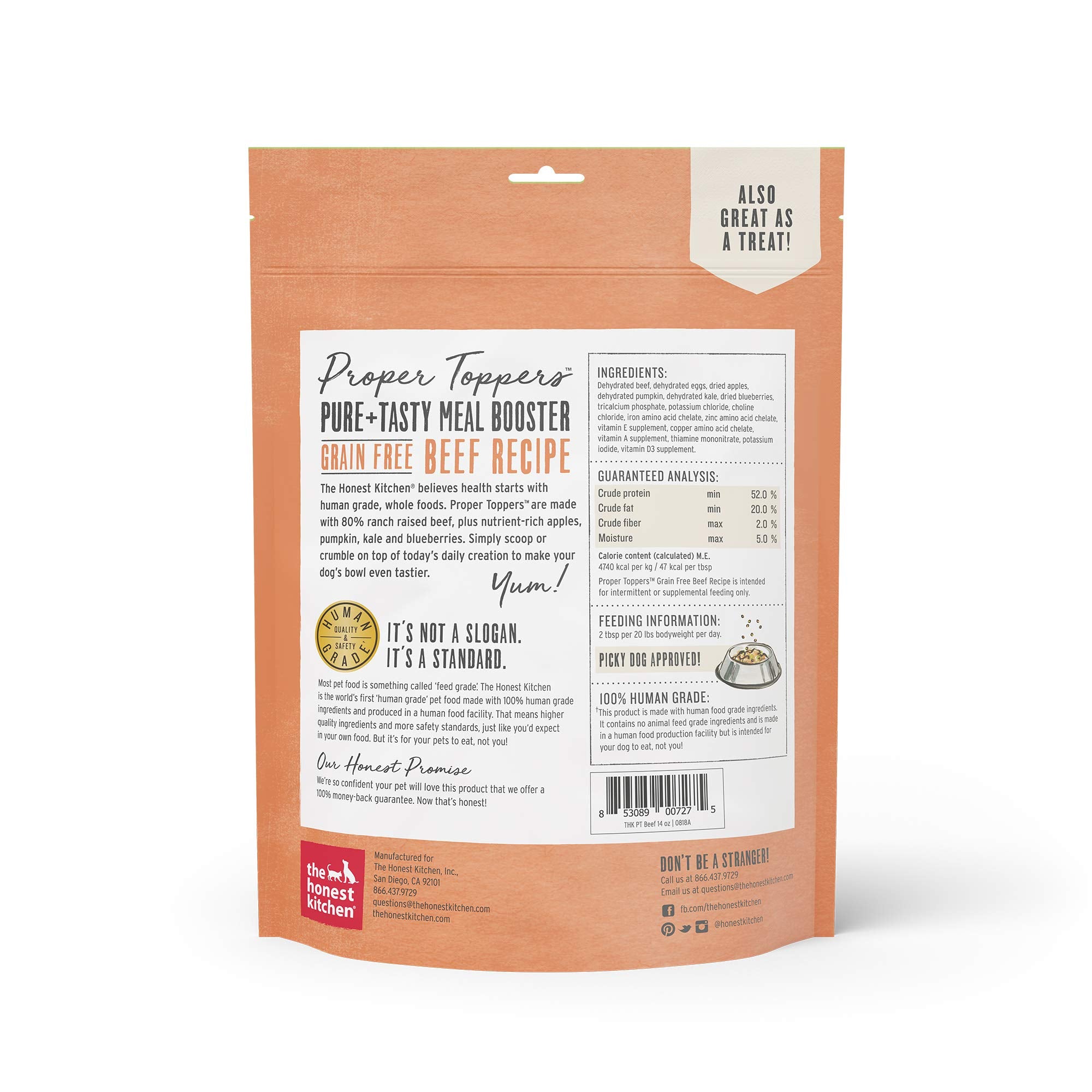 The Honest Kitchen Proper Toppers: Natural Human Grade Grain Free Dog Food Toppers