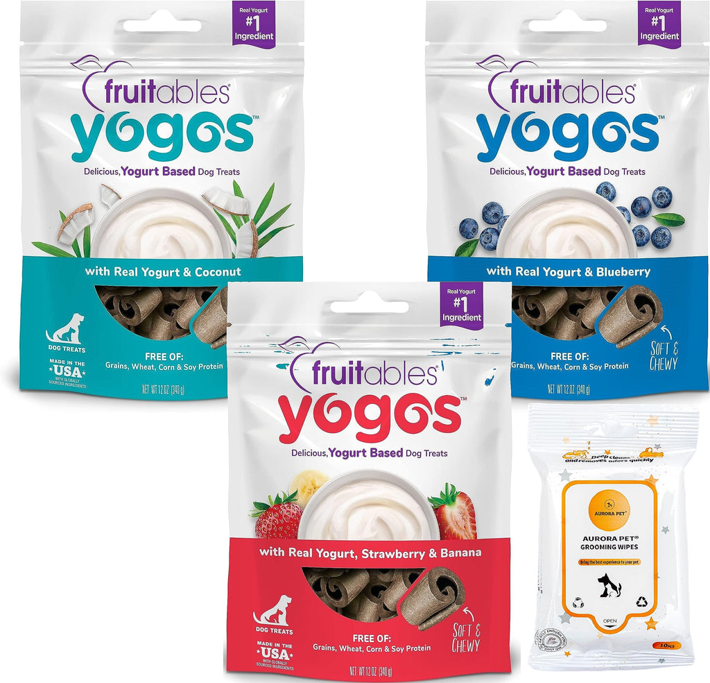 Fruitables Yogurt Based Grain-Free Dog Treats Variety Pack [12-oz Each]