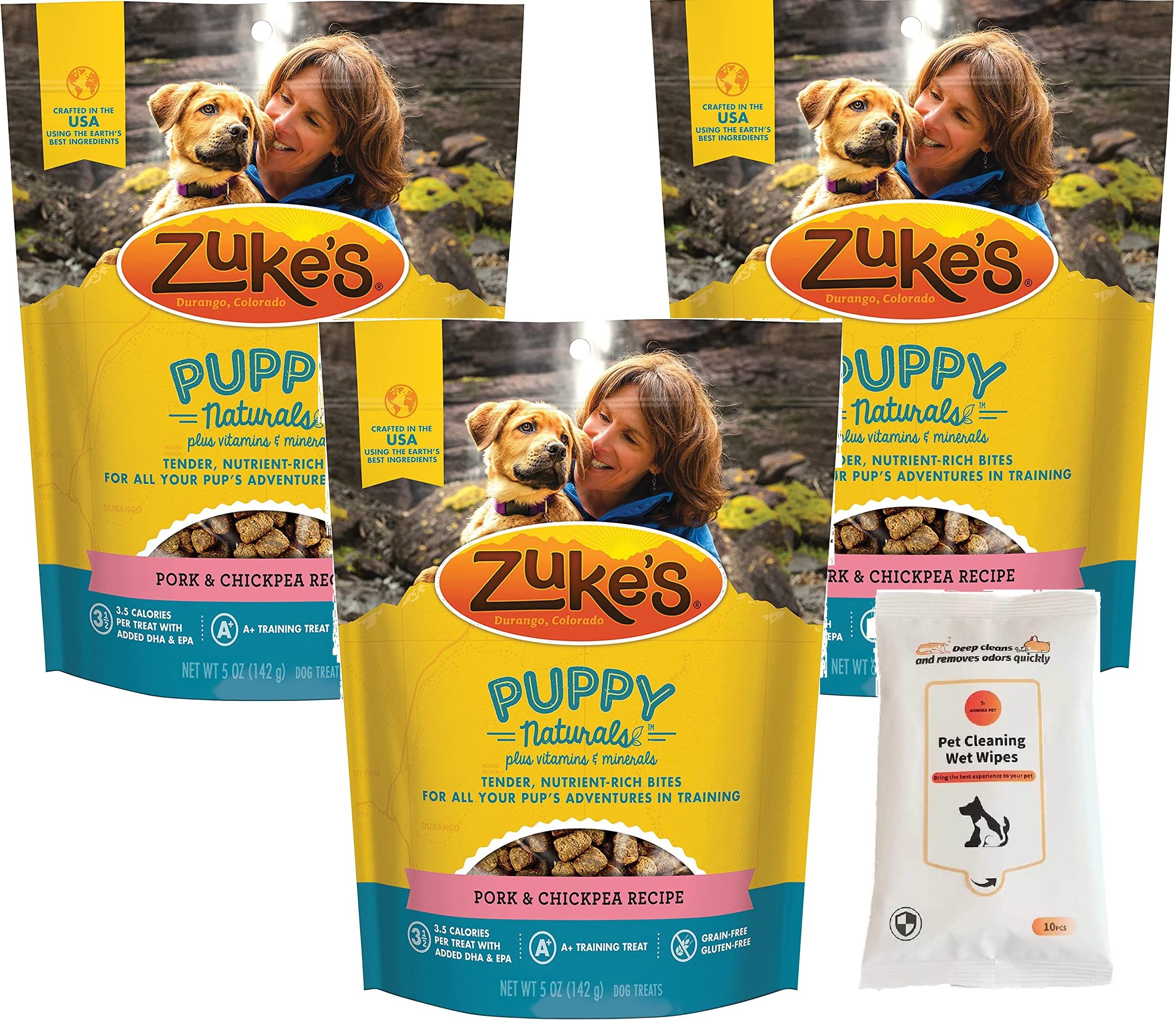 Zuke's Puppy Naturals Pork & Chickpea Grain-Free Dog Treats (5-oz Bags)