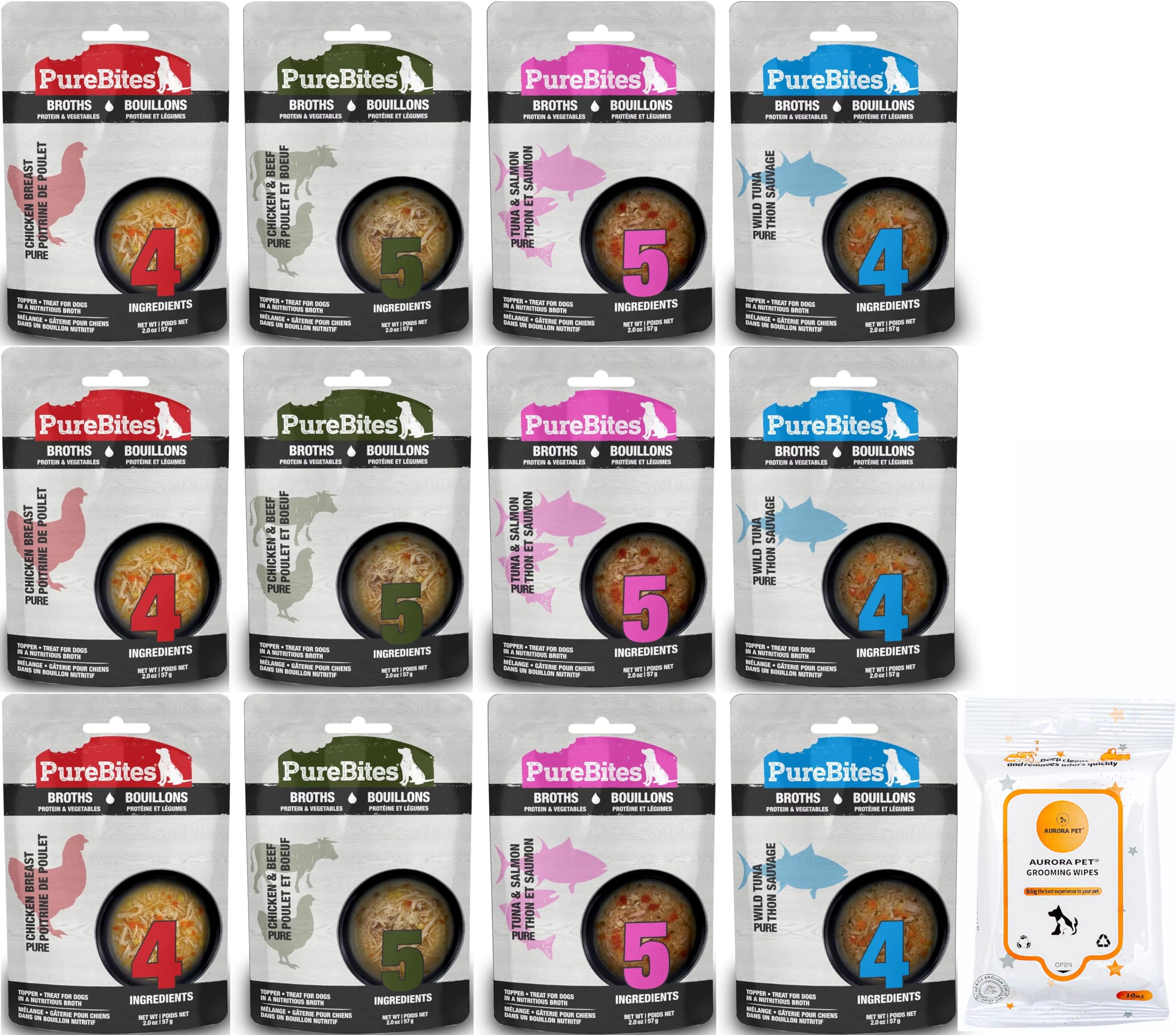 PureBites Grain-Free Dog Broths Variety Pack (12)