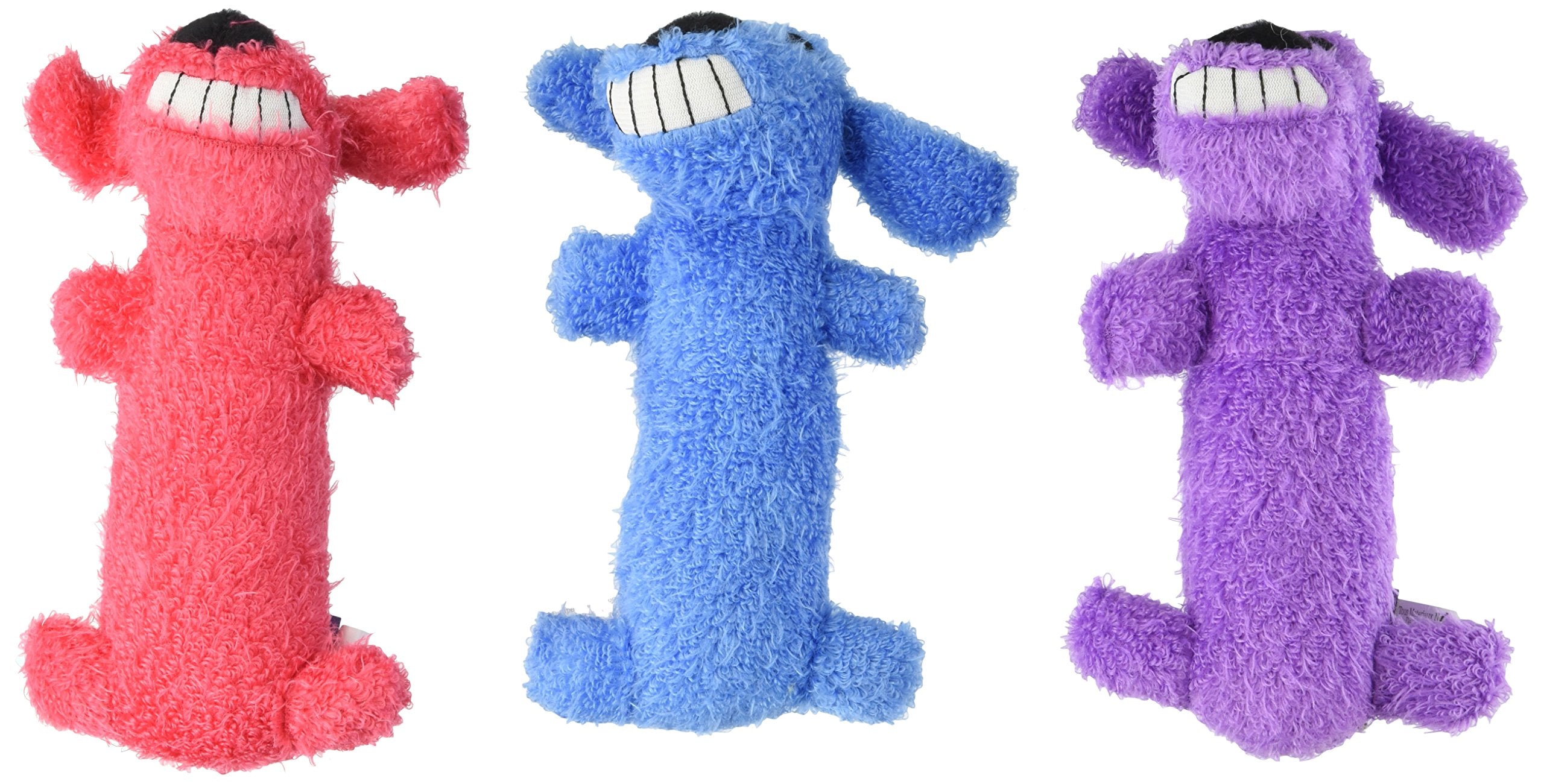 Multipet Mini Plush Loofa Dog Toy 6-Inch (Pack of 3)