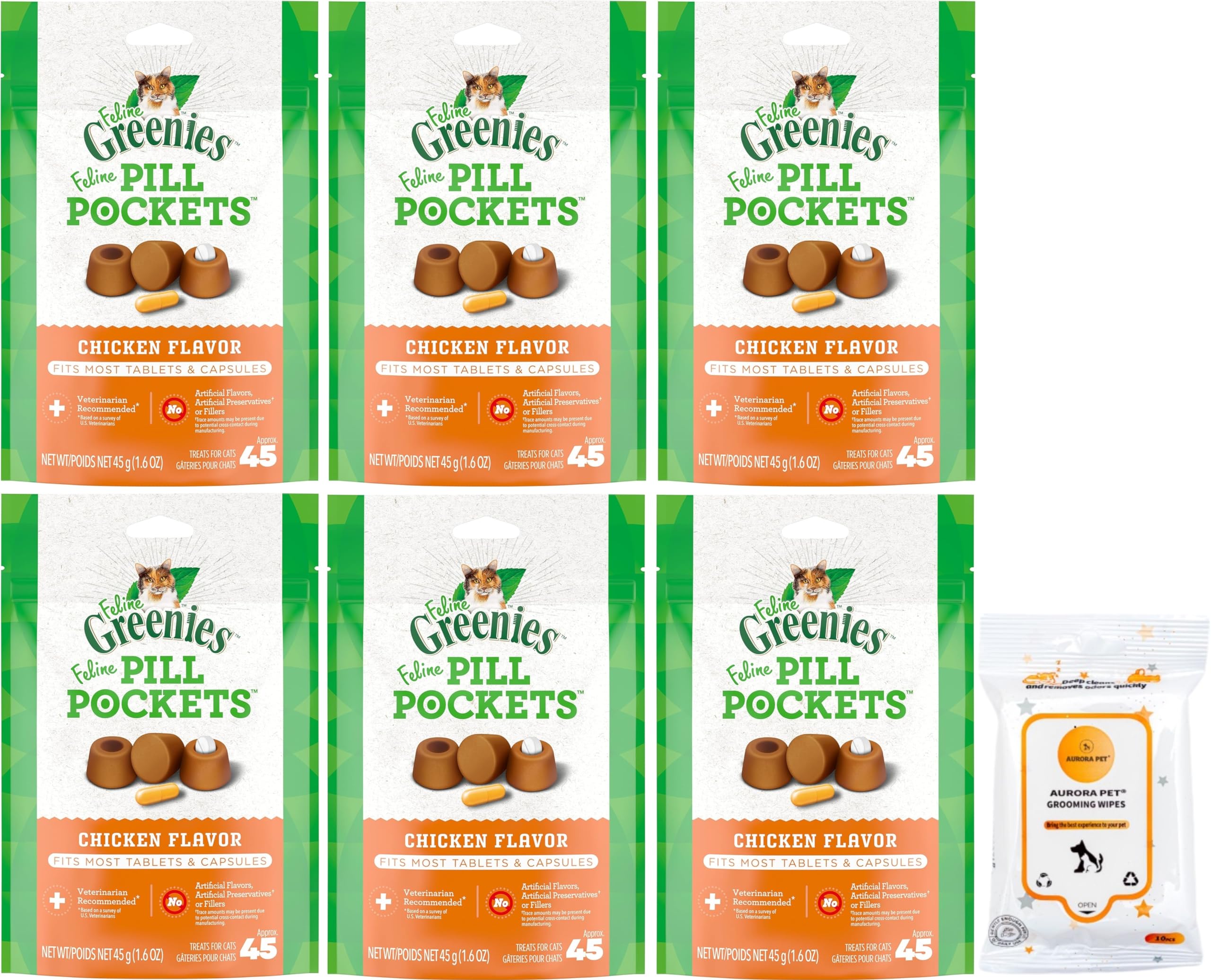 Greenies Pill Pockets Chicken Flavor Natural Soft Adult Cat Treats (1.6-oz Each)