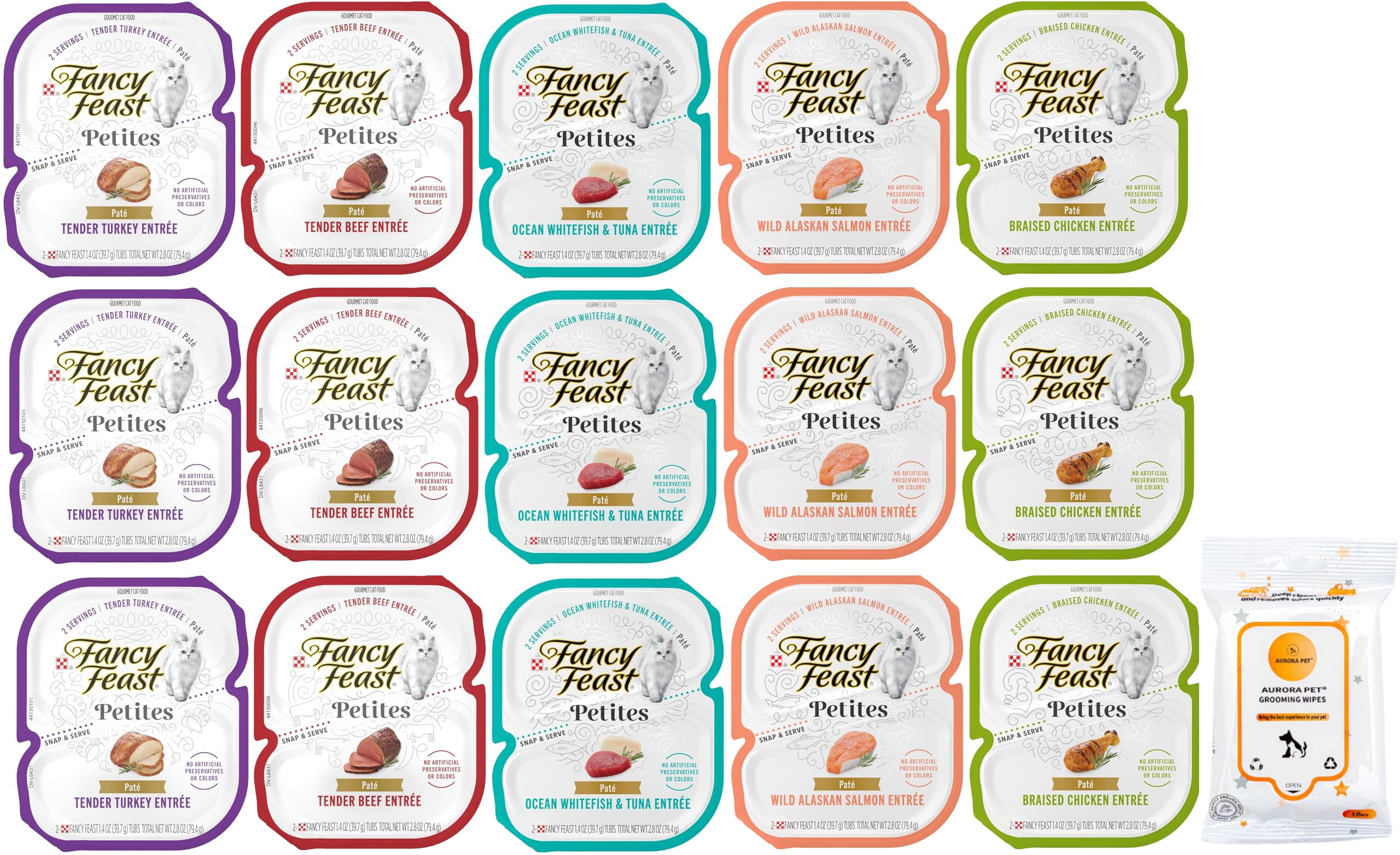 Fancy Feast Gourmet Petites Pate Wet Cat Food Variety (30 Servings – 2.8 oz. Tubs)