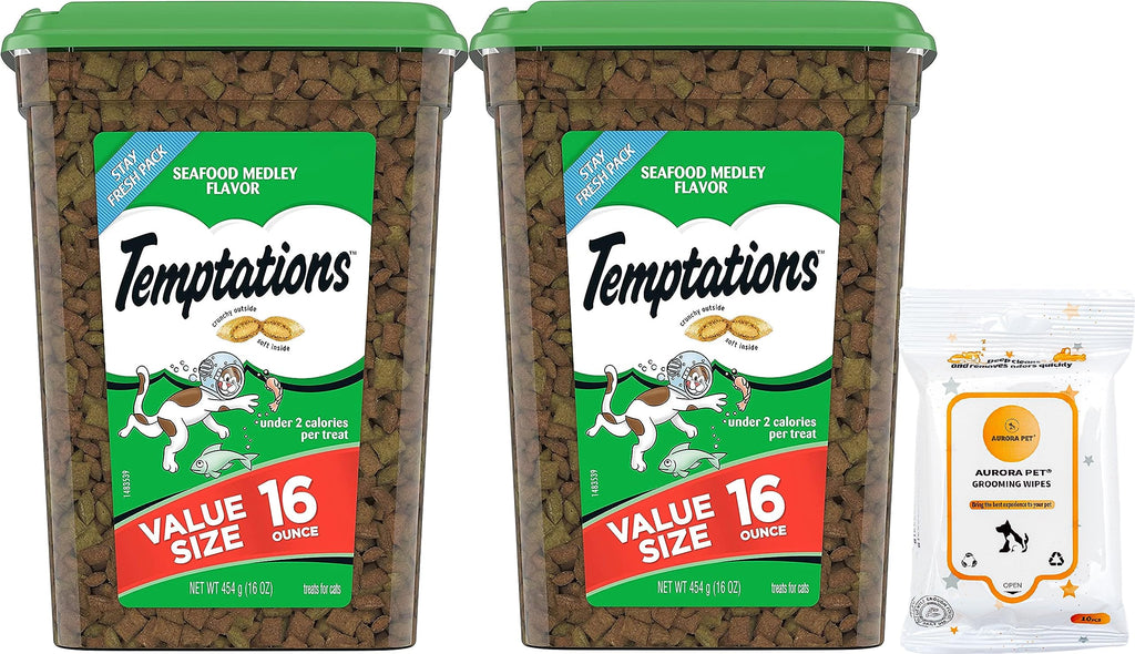 Temptations Classic Seafood Medley Flavor Soft & Crunchy Cat Treats (Pack of 2)