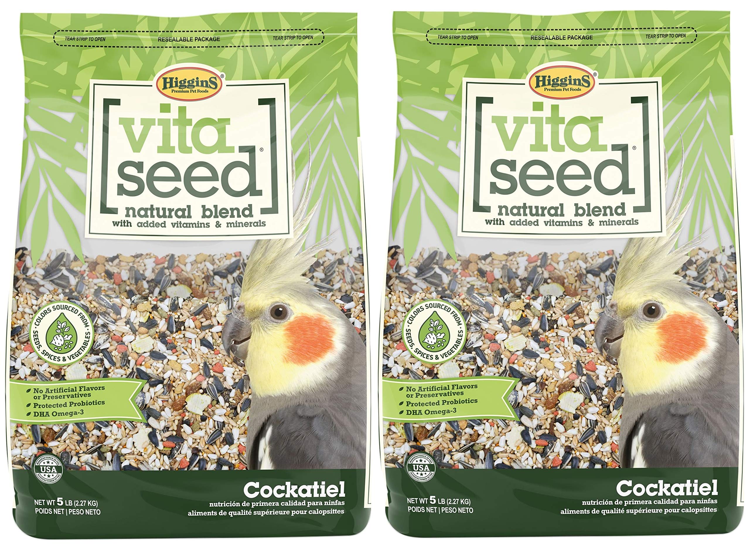 Higgins Vita Seed Natural Blend Cockatiel Food, 2.5 Pounds (Pack of 2)