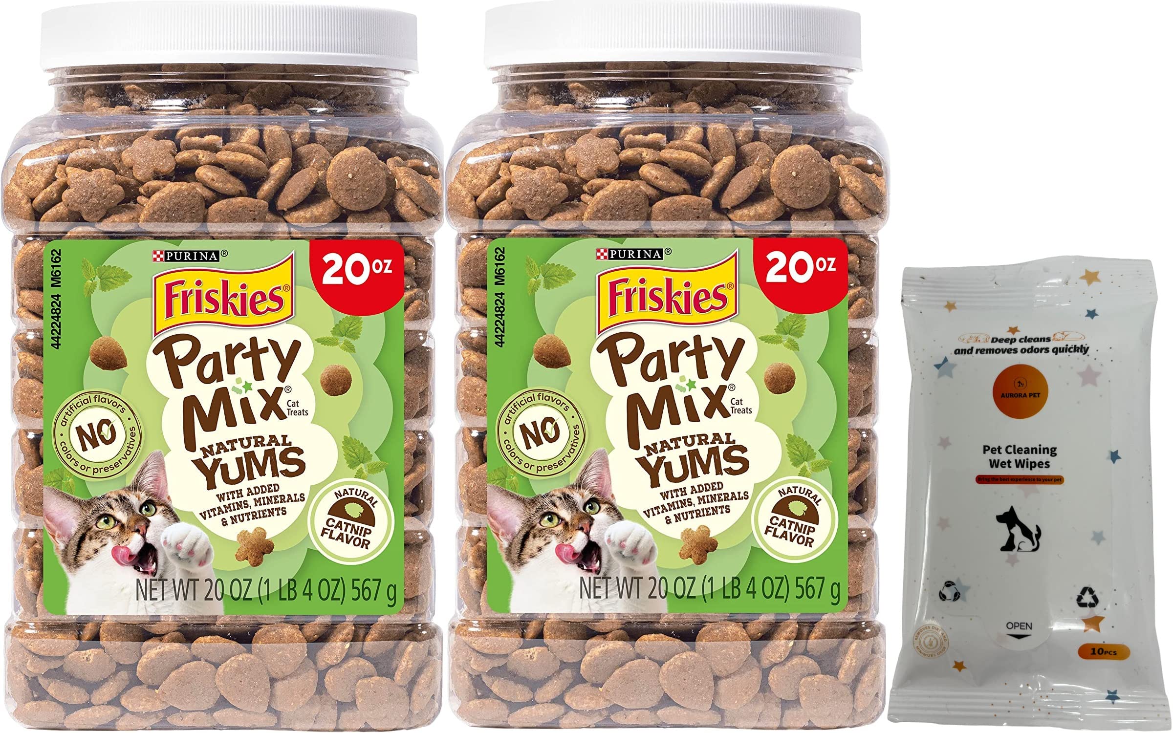 Friskies Party Mix Natural YUMS Catnip Flavor Crunchy Cat Treats (Pack of 2)