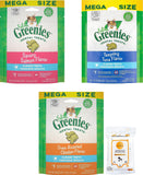 Greenies Natural Dental Care Cat Treats Variety Pack (Tuna, Salmon, Chicken)