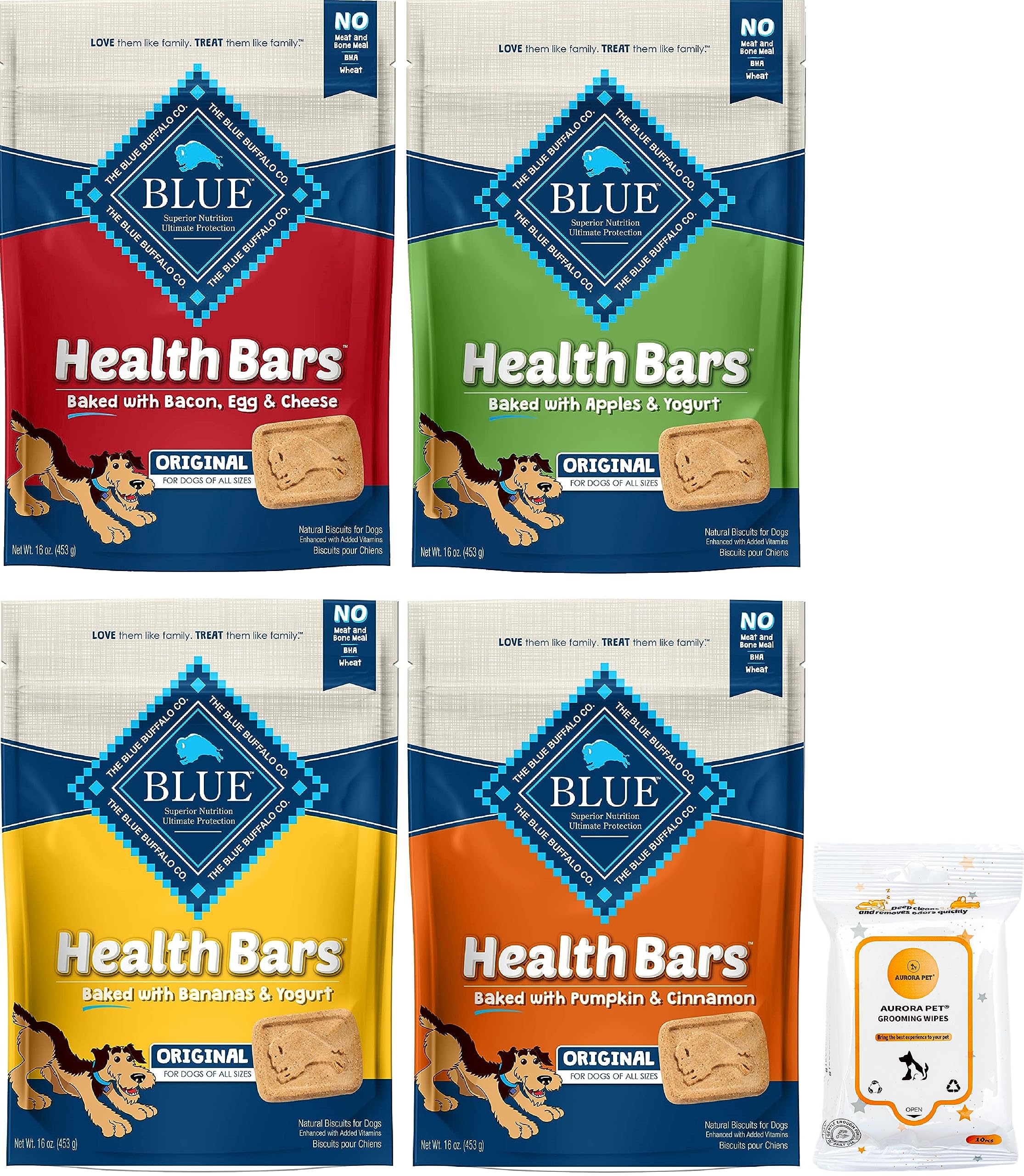 Blue Buffalo Health Bars Crunchy Dog Treats Variety Pack (16-oz Bags)