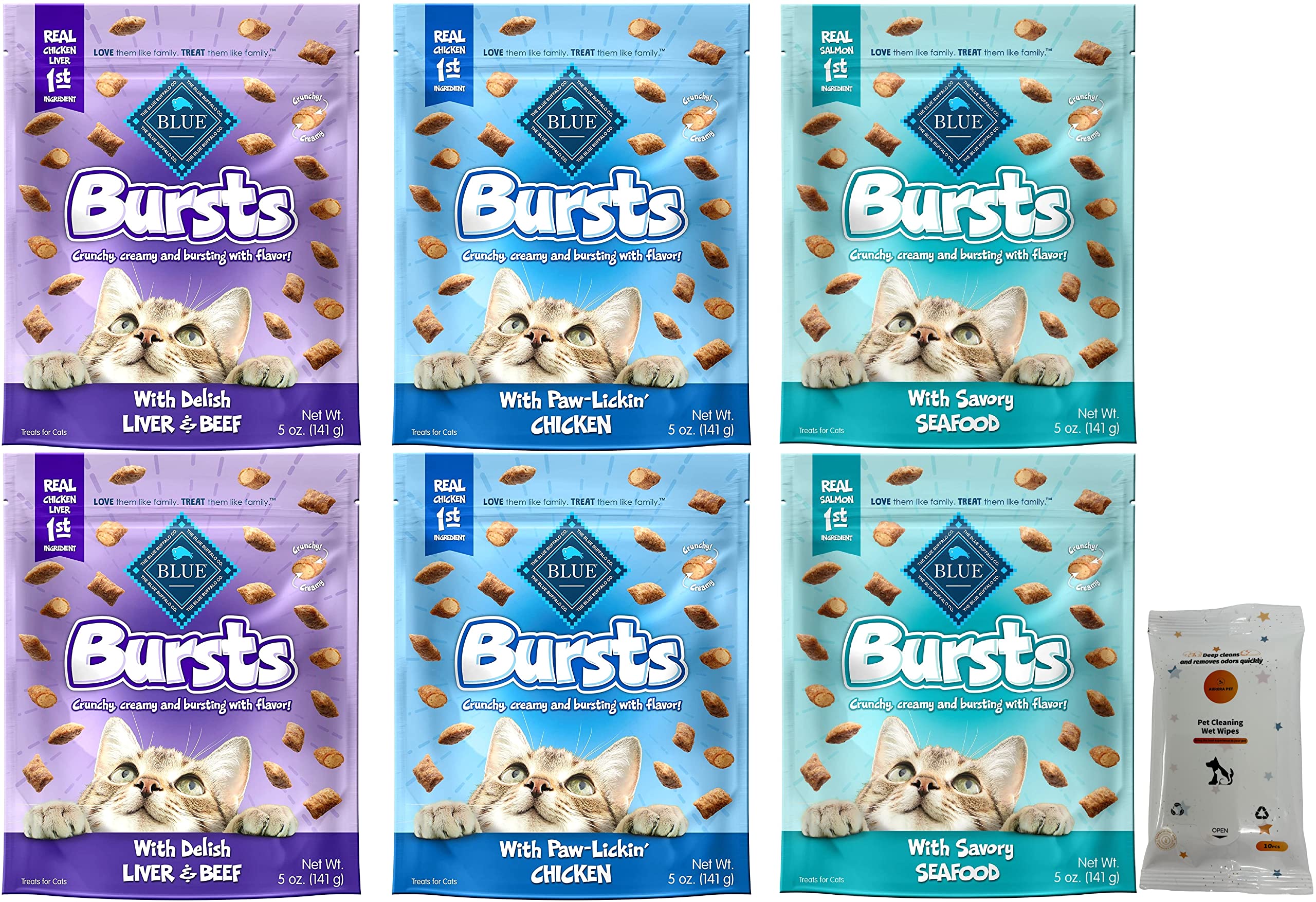 Blue Buffalo Bursts Crunchy Cat Treats Variety Pack (5-oz Bags)