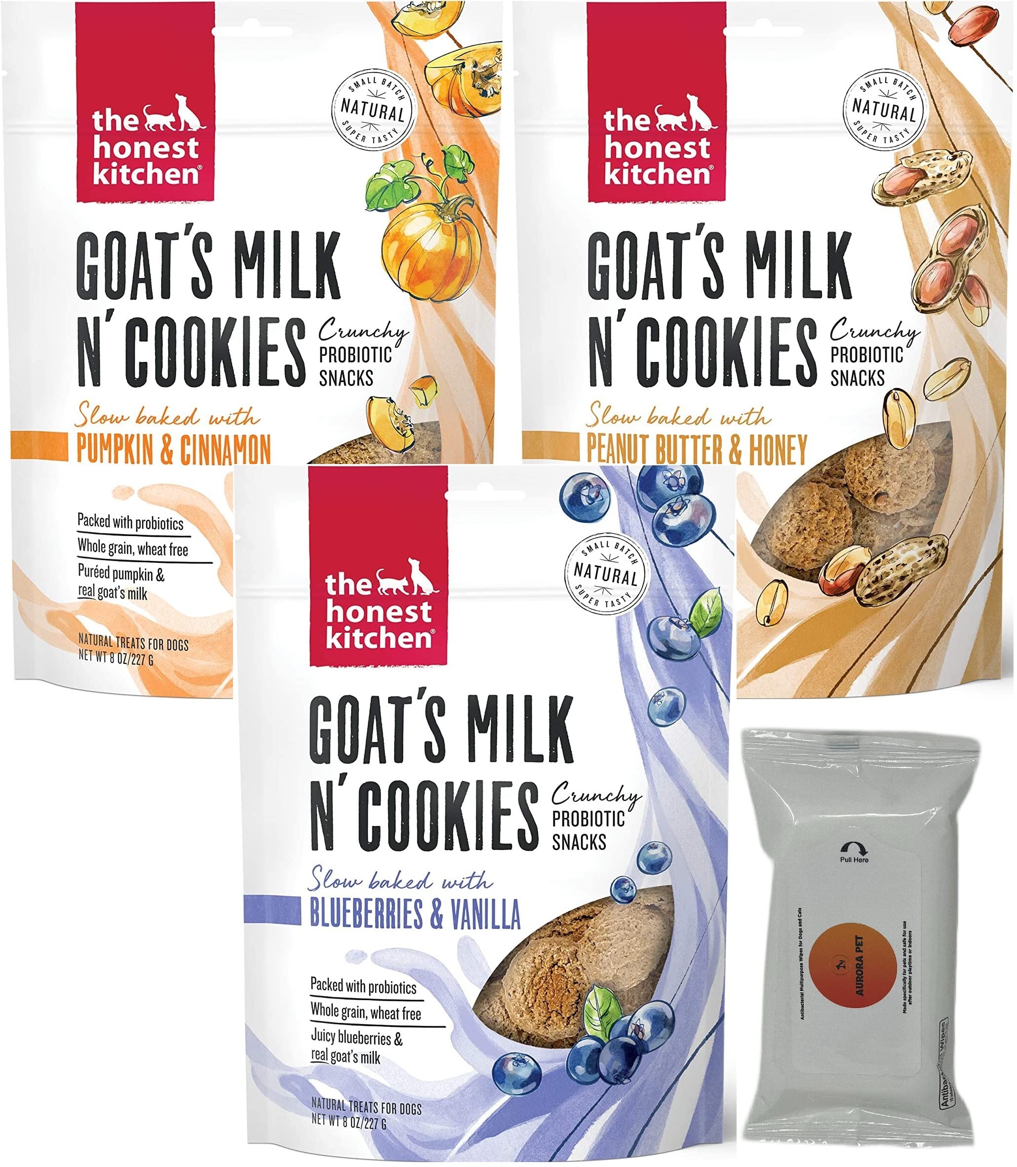 The Honest Kitchen Goat's Milk N' Cookies Slow Baked Dog Treats Variety Pack (3 Flavors)