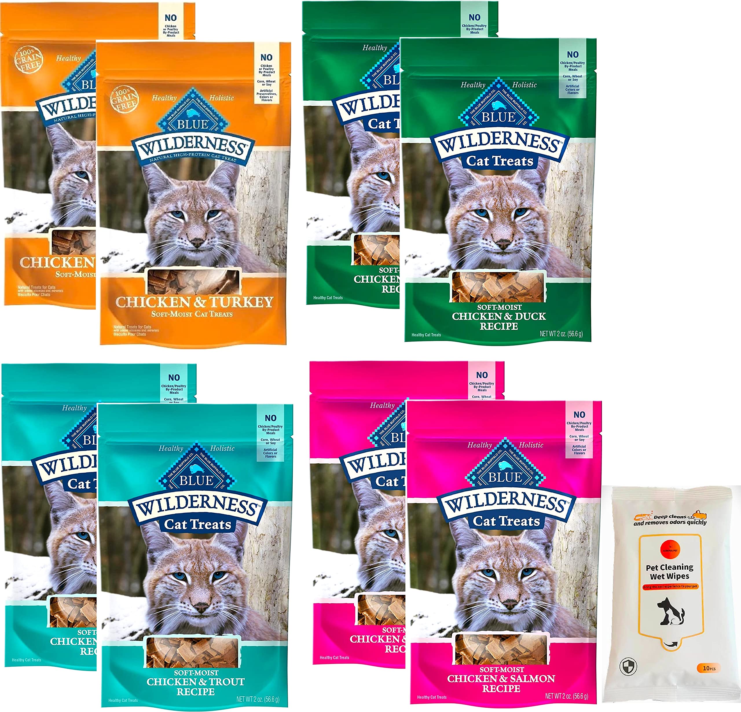 Blue Buffalo Wilderness Grain-Free Cat Treats Variety Pack (8)