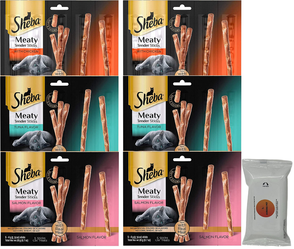 Sheba Meaty Tender Sticks Variety Bundle for Cats (Pack of 6)