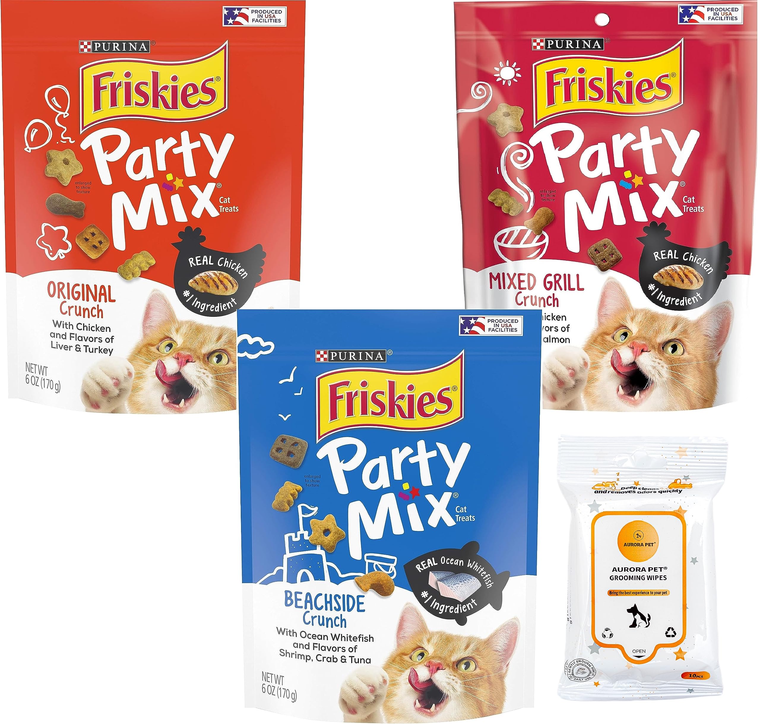 Friskies Party Mix Cat Treats (1) Mixed Grill (1) Beachside (1) Original (6-oz Bags)