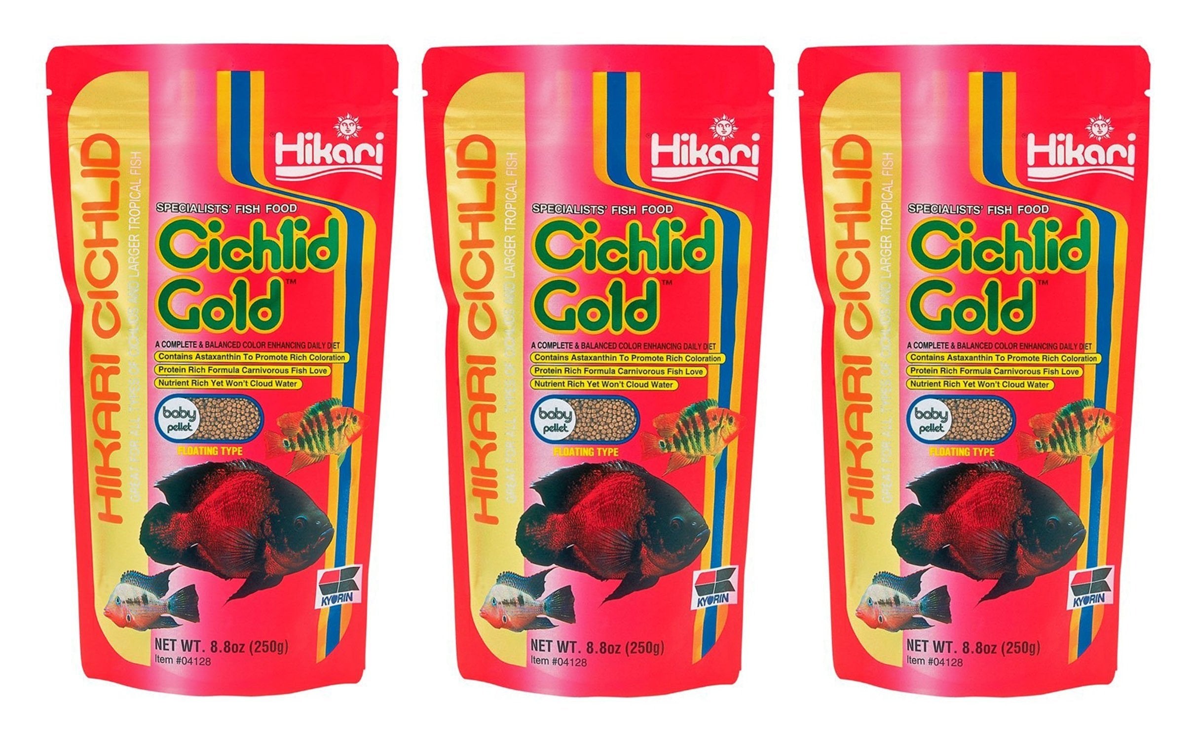 Hikari Cichlid Gold Floating Baby Pellets for Pets, 8.8-Ounce (3 Pack)