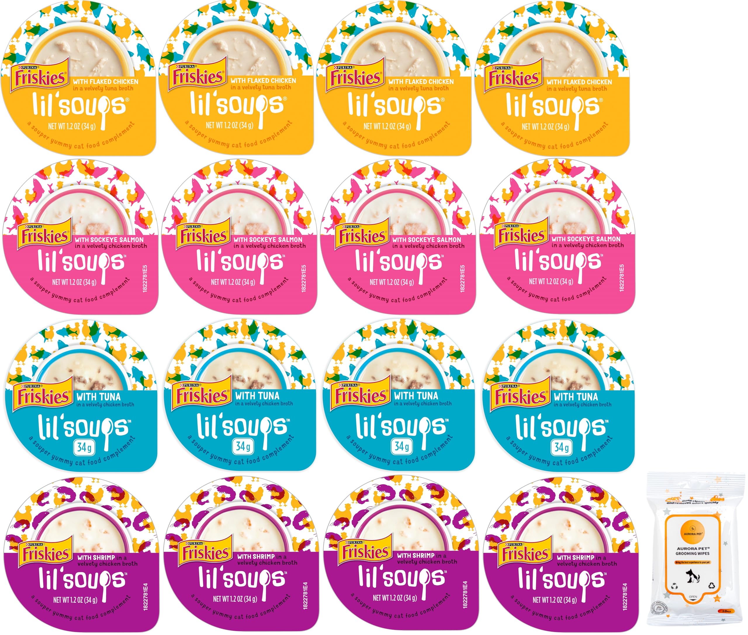 Friskies Lil Soups Adult Cat Food Complement Variety Pack