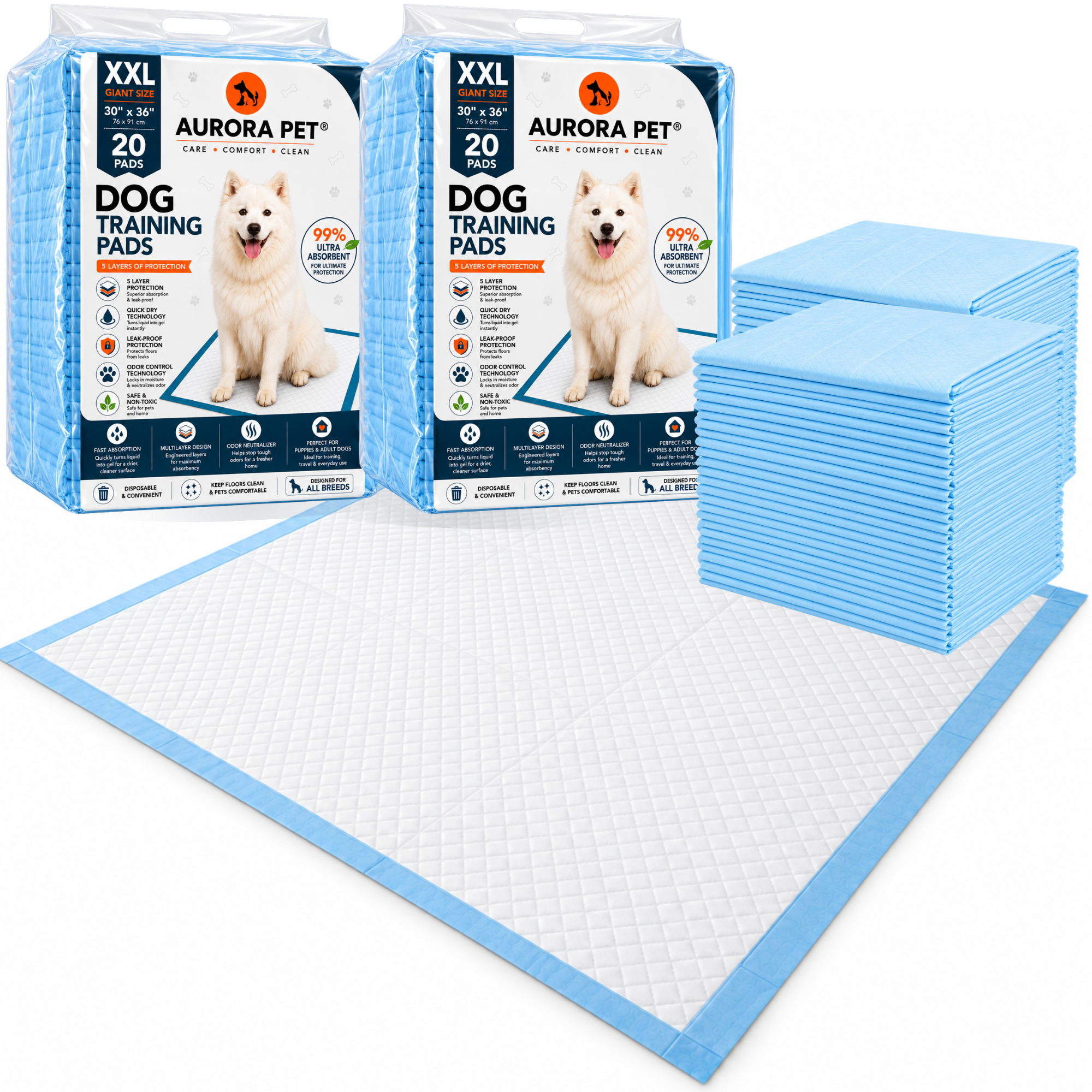 Aurora Pet XX-Large 40 Count Puppy Pee Pads - Main Product Image | AP-XXL40